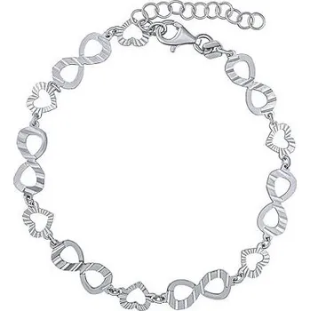 Náramek Stříbrný náramek se srdíčky a nekonečno Airi zdobený - 6 mm varianta 17+3 cm KRM13175B-17+3 cm