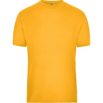 pracovní tričko James & Nicholson Tričko JN 1808 Solid z bio bavlny, krátký rukáv, pánské COT02180803114-gold yellow 4XL Žlutá zlatavě