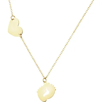 Náhrdelník Zlatý náhrdelník - nožky, srdce - AP540-9476