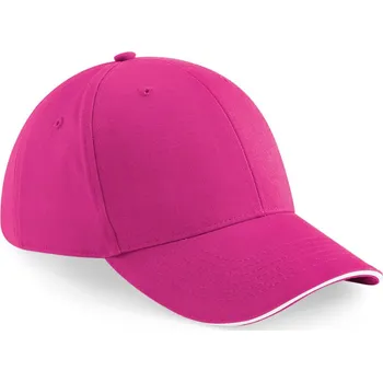 Pracovní přilba Beechfield Kšiltovka B 20 Athleisure, 6 panelová, sandwich COT53002029599-fuchsia/whi UNI Fuchsia/bílá