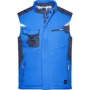 pracovní vesta James & Nicholson Vesta JN 825 Strong, softshellová, zimní COT02082588515-royal/navy 5XL Modrá/navy