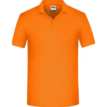 James & Nicholson Polokošile JN 874, bio bavlna, krátký rukáv, pánská COT02087423516-orange Oranžová 6XL