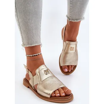Dámská obuv Zazoo 40385 Dámské Kožené Sandály Barva: Zlatá, Velikost: 37