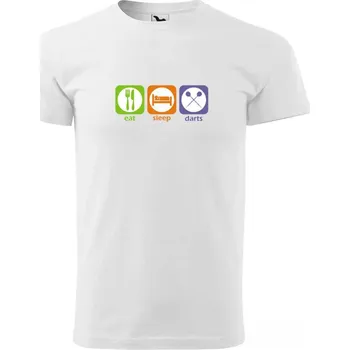 Pánská móda Malfini Triko s potiskem - Eat Sleep Darts - white - L