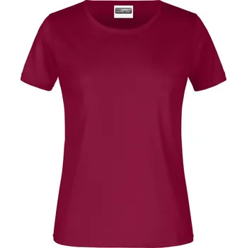 pracovní tričko James & Nicholson Tričko JN 746, krátký rukáv, dámské COT02074605413-wine 3XL Vínová
