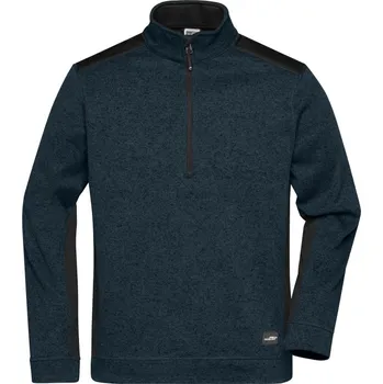 pracovní mikina James & Nicholson Mikina Strong JN 864 na 1/2 zip, fleecová, pánská COT02086485716-navy/navy Navy 6XL