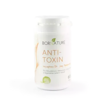 Přírodní produkt Bornature Antitoxin Doplněk stravy pro hloubkovou detoxikaci organismu a regeneraci jaterní tkáně. 60 kapslí po 300 mg