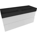 Koupelnová skříňka 2 zásuvková s umyvadlem Naturel Savona 118x53x44,8 cm bílá lesk SAVONA2120BISATC