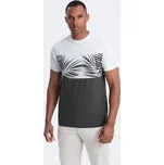 Ombre Clothing Grafitové tričko s letním potiskem V2 TSPT-0177