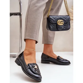 Dámské mokasíny Kožené Lakované Mokasíny Se u Dekorací Laura 2927 Barva: Černá, Velikost: 40