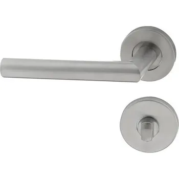 Dveřní kování Nerezová klika Naturel provedení s WC knoflíkem KLIKATIPAWC