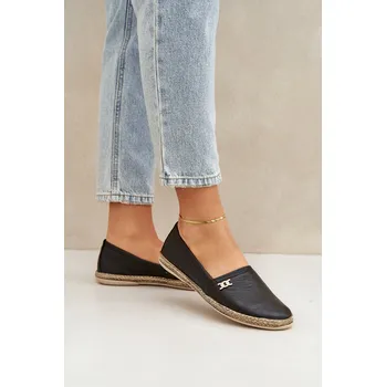 Dámské mokasíny Elegantní Kožené Espadrilky Dámské Zazoo 10177 Barva: Černá, Velikost: 36