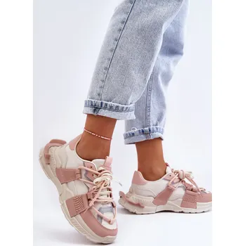 Dámské tenisky Boto Dámská módní šněrovací sportovní obuv - Chillout! Barva: Béžová, Velikost: 36