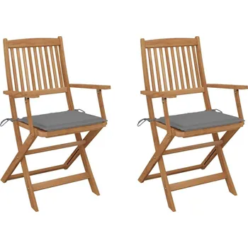OMAXI Skládací zahradní židle s poduškami 2 ks masivní akáciové dřevo 285152