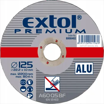 Řezný kotouč Extol Premium Řezací kotouč na hliník, 125x1,0x22,2 mm