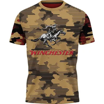 Pánské tričko tricko-lovec-potisk-winchester-hnede velikost: 6XL - šířka 70 cm, délka 79 cm