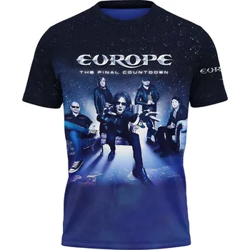 Pánské tričko tricko-celopotisk-hudebni-skupina-Europe velikost: 6XL - šířka 70 cm, délka 79 cm