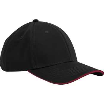 Pracovní přilba Beechfield Kšiltovka B 820C EarthAware®, 6 panelová COT53820Cy2899-black/class Černá/červená UNI
