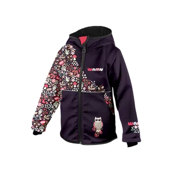 Dívčí bunda Softshellová bunda dětská WAMU, sova, fialová - vel. 92,98,104,110,116,122 - 98-104