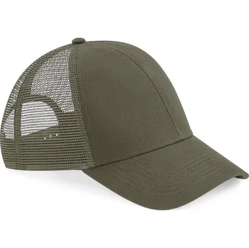Pracovní přilba Beechfield Kšiltovka B 60N Bio Trucker, 6 panelová COT530060e1499-olive green Olivová UNI