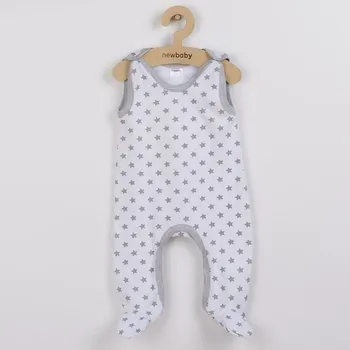 Dupačky Kojenecké dupačky bavlna - HVĚZDIČKY šedé na bílém - vel.68