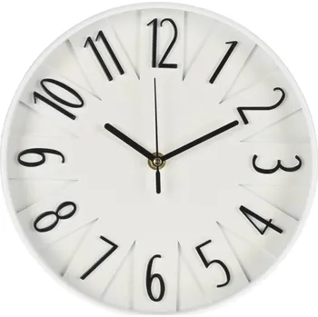 Hodiny H&L - II.jakost Nástěnné hodiny 3D, Ø 25 cm, bílé 837000700