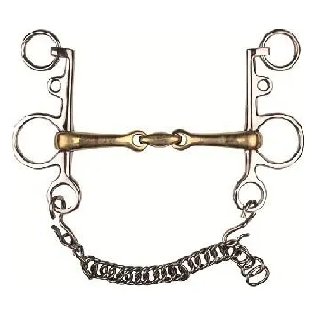 Udidlo pro koně Udidlo HKM Argentan pelham 2x lomený udítko 16mm 14,5 cm