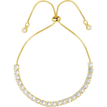 Náramek Pozlacený náramek z mosazi se zirkony - AR540-1690