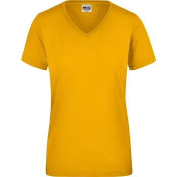 pracovní tričko James & Nicholson Tričko JN 837, krátký rukáv, dámské COT02083703101-gold yellow S Žlutá zlatavě
