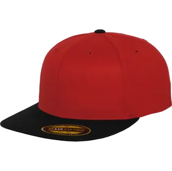 Pracovní přilba Flexfit Kšiltovka Premium 210 Fitted 6210/6210T, 6 panelová COT55621087612-red/black Červená/černá S-M