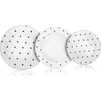 Talíř Jídelní SADA pro 6 osob s puntíky, 18 dílů, talíře, jídelna, servis