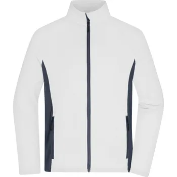 pracovní bunda James & Nicholson Bunda JN 1860, fleecová, pánská COT021860i9813-white/carbo 3XL Bílá/šedá