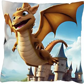 Povlak na dekorativní polštářek Povlak na polštář 40x40 na zip velur - Dráček