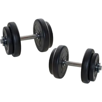 Jednoruční nakládací činkový set (kotouče s cementovou náplní) - 2 x 10 kg