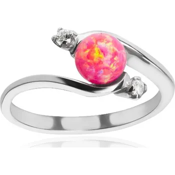 Prsten Nefelé - prsten s venezuelským opálem a čirými zirkony, Materiál: Růžové zlato, ryzost 585/1000