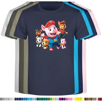 detske-levne-bavlnene-tricko-potisk-tlapková patrola Barva: Navy - tmavě modrá, velikost: 116