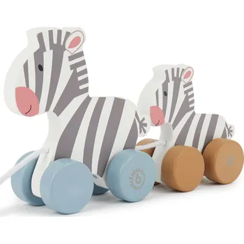 Dřevěná hračka Bieco - Tahací hračka - zebry