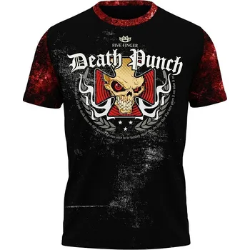 Pánské tričko cerne-tricko-celopotisk-hudebni-skupina-Five-Finger-Death-Punch velikost: 5XL - šířka 67 cm, délka 78 cm