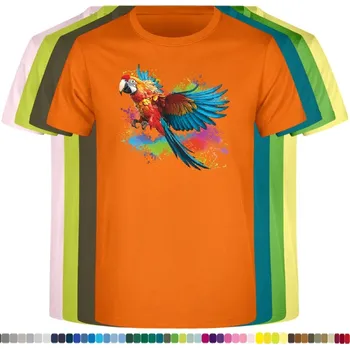 detske-levne-bavlnene-tricko-potisk-berevny-letici-papousek Barva: Orange - oranžová, velikost: 104