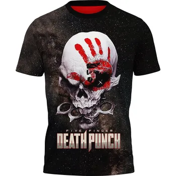 Pánské tričko tricko-celopotisk-hudebni-skupina-five-finger-death-punch velikost: 146 - šířka 39 cm, délka 51 cm