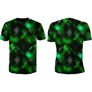 Pánské tričko modni cerno zelene tricko velikost: 158 - šířka 43 cm, délka 56 cm