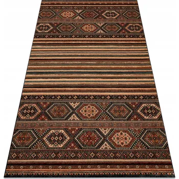 Koberec Koberec DO OBÝVÁKU VLNĚNÝ etnický STYLOVÝ BOHO ORIENTÁLNÍ terakota 67x130 cm