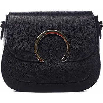 Kabelka Nepřehlédnutélná kožená crossbody Albina černá
