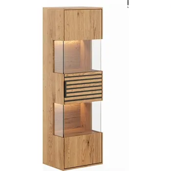 Knihovna Luxusní&nbsp; vitrína TIRANO&nbsp;1D černé lamely