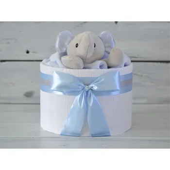 plenkový dort dortNEdort Mini plenkový dort se slonem usínáčkem Modrá 470_MIM21