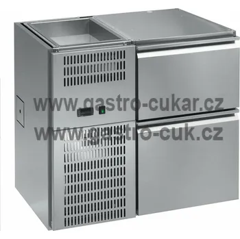 Stůl chladící barový REGS 110E (1sekce/délka 990mm) s chlazenou vanou na nápoje