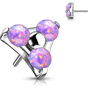Piercing Atreya Titanová bezzávitová koncovka Opal triangle Barva: Fialová