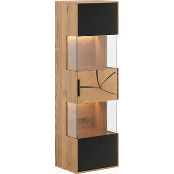 Knihovna Luxusní&nbsp; vitrína TIRANO&nbsp;1D černé sklo