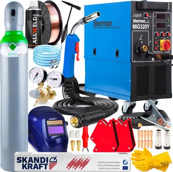 Svářečka Svářečka MIGOMAT SHERMAN MIG 320Y 4R 400V 320A 4x4 Hliník, Měkké pájení