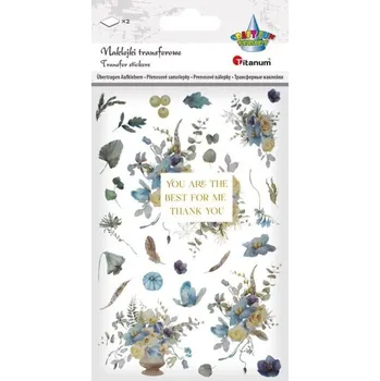 Set školních potřeb Naklejki transferowe Kwiaty niebieskie 2 plansze